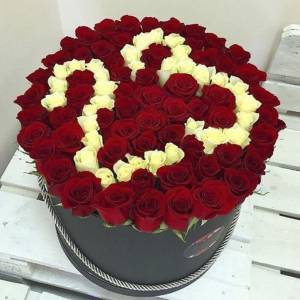 101 красная роза с цифрами R845